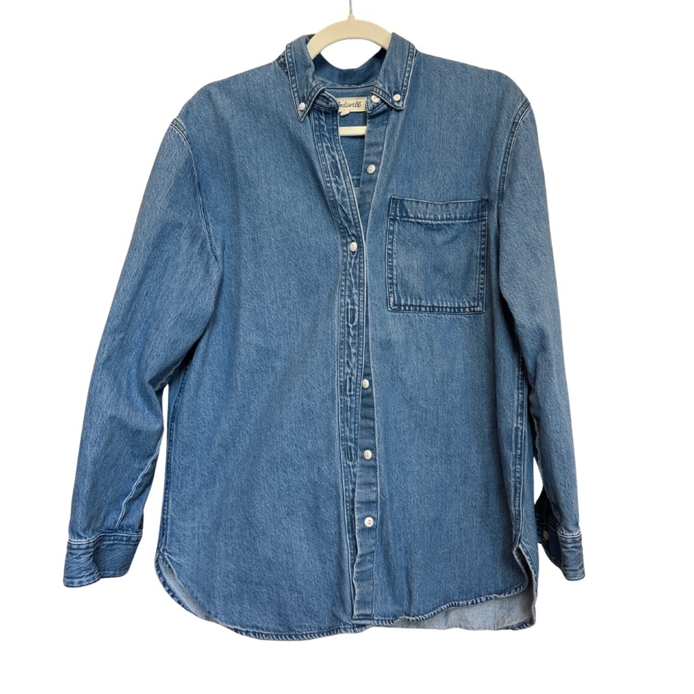 Oversized Denim Button-Down Shirt – Cranover Wash – Size M – Item #NG892